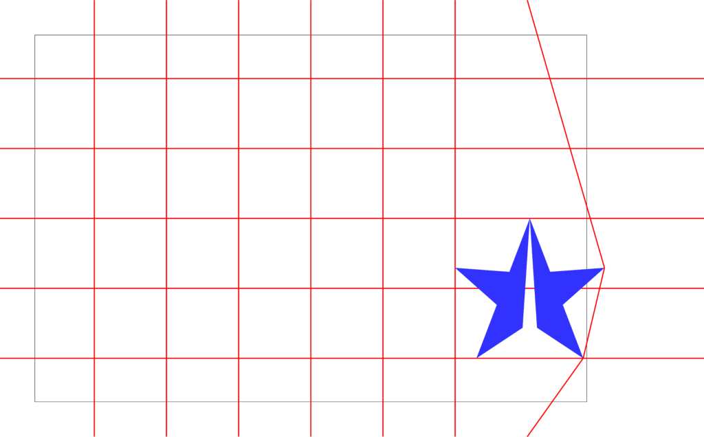 Linienraster mit Madison-Stern der ausbricht